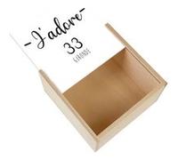 Boite Coffret en Bois - Fabulous - J'Adore 33 Gironde Departement Bordeaux (11 x 11 x 3,5 cm) Multicolore G