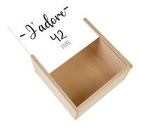 Boite Coffret en Bois - Fabulous - J'Adore 42 Loire Departement Saint Etienne (11 x 11 x 3,5 cm) Multicolore G