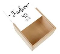 Boite Coffret en Bois - Fabulous - J'Adore 48 Lozere Departement Mende (11 x 11 x 3,5 cm) Multicolore