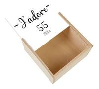Boite Coffret en Bois - Fabulous - J'Adore 55 Meuse Departement Bar Le Duc (11 x 11 x 3,5 cm) Multicolore