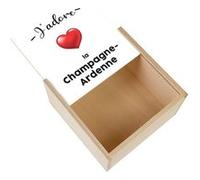 Boite Coffret en Bois - Fabulous - J'adore La Champagne Ardenne Region Chalons (11 x 11 x 3,5 cm) Multicolore