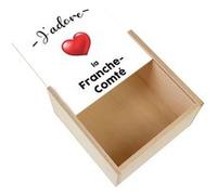 Boite Coffret en Bois - Fabulous - J'adore La Franche Comte Region (11 x 11 x 3,5 cm) Multicolore