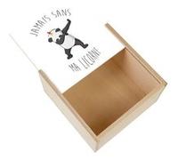 Boite Coffret en Bois - Fabulous - Jamais Sans ma Licorne Humour Mignon Dessin le Dab du Panda Animaux (11 x 11 x 3,5 cm) Multicolore G