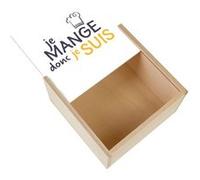 Boite Coffret en Bois - Fabulous - Je Mange donc je Suis (11 x 11 x 3,5 cm) Multicolore G