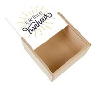 Boite Coffret en Bois - Fabulous - Je me Lève de Bonheur (11 x 11 x 3,5 cm) Multicolore