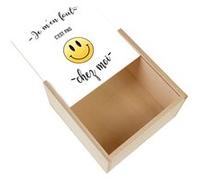 Boite Coffret en Bois - Fabulous - Je M'en Fout C'Est Pas Chez Moi Emoji (11 x 11 x 3,5 cm) Multicolore G