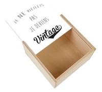 Boite Coffret en Bois - Fabulous - Je Ne Vieillis Pas Je Deviens Vintage (11 x 11 x 3,5 cm) Multicolore G