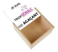 Boite Coffret en Bois - Fabulous - Je Suis Trop Geniale C'Est Agacant (11 x 11 x 3,5 cm) Multicolore G