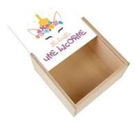 Boite Coffret en Bois - Fabulous - Je suis une Licorne (11 x 11 x 3,5 cm) Multicolore