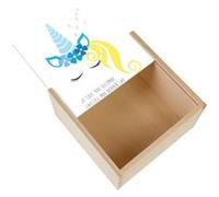 Boite Coffret en Bois - Fabulous - Je Suis Une Licorne Laissez-Moi Dormir S'il Vous Plaît (11 x 11 x 3,5 cm) Multicolore G