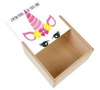 Boite Coffret en Bois - Fabulous - J'M'En Fous Je Suis Une Licorne Dessin (11 x 11 x 3,5 cm) Multicolore