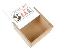 Boite Coffret en Bois - Fabulous - J'peux pas j'ai Bar (11 x 11 x 3,5 cm) Multicolore G