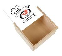 Boite Coffret en Bois - Fabulous - J'peux pas j'ai Cuisine (11 x 11 x 3,5 cm) Multicolore G