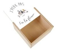 Boite Coffret en Bois - Fabulous - J'Peux Pas J'Ai La Flemme Humour Dessin Panda (11 x 11 x 3,5 cm) Multicolore G