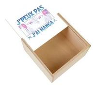 Boite Coffret en Bois - Fabulous - J'peux Pas J'ai Manga Sinon (11 x 11 x 3,5 cm) Multicolore G