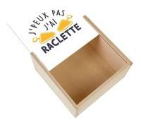 Boite Coffret en Bois - Fabulous - J'peux pas j'ai raclette (11 x 11 x 3,5 cm) Multicolore G