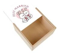 Boite Coffret en Bois - Fabulous - Just Married (11 x 11 x 3,5 cm) Multicolore G