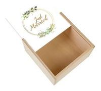 Boite Coffret en Bois - Fabulous - Just Married Cercle Fleurs (11 x 11 x 3,5 cm) Multicolore G