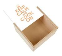 Boite Coffret en Bois - Fabulous - Keep Calm and Cook On (11 x 11 x 3,5 cm) Multicolore G