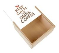 Boite Coffret en Bois - Fabulous - Keep Calm and Drink Coffee (11 x 11 x 3,5 cm) Multicolore G