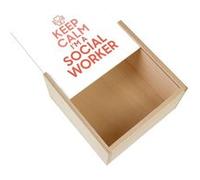 Boite Coffret en Bois - Fabulous - Keep Calm I'm a Social Worker (11 x 11 x 3,5 cm) Multicolore G
