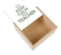 Boite Coffret en Bois - Fabulous - Keep Calm I'm a Teacher (11 x 11 x 3,5 cm) Multicolore G