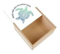Boite Coffret en Bois - Fabulous - Keep the Sea Plastic Free (11 x 11 x 3,5 cm) Multicolore G