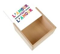 Boite Coffret en Bois - Fabulous - L'Amour c'est l'Amour (11 x 11 x 3,5 cm) Multicolore G