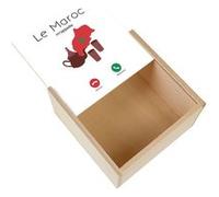 Boite Coffret en Bois - Fabulous - Le Maroc M'Appelle Drapeau et Culture (11 x 11 x 3,5 cm) Multicolore G