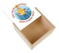 Boite Coffret en Bois - Fabulous - Les Vrais Héros - Ouvrier du Bâtiment (11 x 11 x 3,5 cm) Multicolore