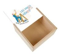Boite Coffret en Bois - Fabulous - Les Vrais Héros - Peintre en Bâtiment (11 x 11 x 3,5 cm) Multicolore
