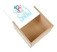 Boite Coffret en Bois - Fabulous - Let It Snow Bonhomme de Neige (11 x 11 x 3,5 cm) Multicolore G