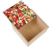 Boite Coffret en Bois - Fabulous - Lutin de Noel Pere Noel Motifs (11 x 11 x 3,5 cm) Multicolore G