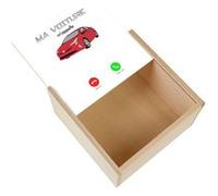 Boite Coffret en Bois - Fabulous - Ma Voiture M'Appelle (11 x 11 x 3,5 cm) Multicolore