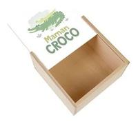 Boite Coffret en Bois - Fabulous - Maman Croco Crocodile (11 x 11 x 3,5 cm) Multicolore G