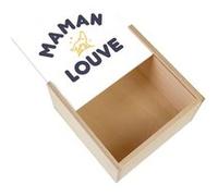 Boite Coffret en Bois - Fabulous - Maman Famille Louve (11 x 11 x 3,5 cm) Multicolore G