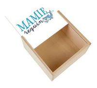 Boite Coffret en Bois - Fabulous - Mamie Famille Requin (11 x 11 x 3,5 cm) Multicolore G