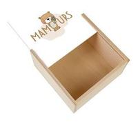 Boite Coffret en Bois - Fabulous - MamOurs la Maman Ours (11 x 11 x 3,5 cm) Multicolore