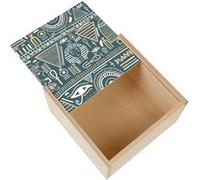Boite Coffret en Bois - Fabulous - Motif Hieroglyphes Egyptiens Sombre (11 x 11 x 3,5 cm) Multicolore G