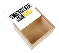 Boite Coffret en Bois - Fabulous - Ne Touches Pas Mes Frites (11 x 11 x 3,5 cm) Multicolore G