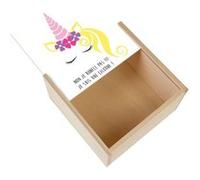 Boite Coffret en Bois - Fabulous - Non Je Ronfle Pas Je Suis Une Licorne (11 x 11 x 3,5 cm) Multicolore