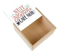 Boite Coffret en Bois - Fabulous - Nuit Blanche, Café Noir (11 x 11 x 3,5 cm) Multicolore G