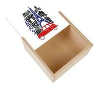 Boite Coffret en Bois - Fabulous - Paris 4L Tour Eiffel (11 x 11 x 3,5 cm) Multicolore