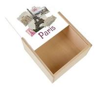 Boite Coffret en Bois - Fabulous - Paris Collage (11 x 11 x 3,5 cm) Multicolore G