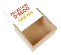 Boite Coffret en Bois - Fabulous - Pas besoin d'Abdo - Super Papa (11 x 11 x 3,5 cm) Multicolore G