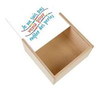 Boite Coffret en Bois - Fabulous - Pas Venu pour Enfiler des Perles (11 x 11 x 3,5 cm) Multicolore G