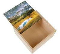 Boite Coffret en Bois - Fabulous - Pâturage de Montagne sous un Ciel De Tempête (11 x 11 x 3,5 cm) Multicolore