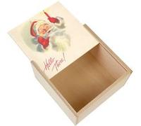 Boite Coffret en Bois - Fabulous - Pere Noel Bougie Hello There Vintage (11 x 11 x 3,5 cm) Multicolore G