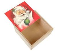 Boite Coffret en Bois - Fabulous - Pere Noel Clin D'Oeil 50's (11 x 11 x 3,5 cm) Multicolore