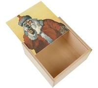 Boite Coffret en Bois - Fabulous - Pere Noel Pistolet Humour (11 x 11 x 3,5 cm) Multicolore G